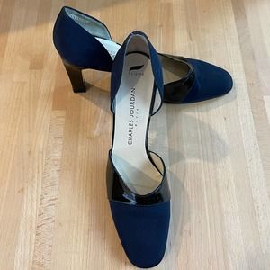 Charles Jourdan Navy D'Orsay Pumps